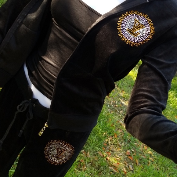 SOLD!Louis Vuitton vintage black velvet track suit - Picture 7 of 8